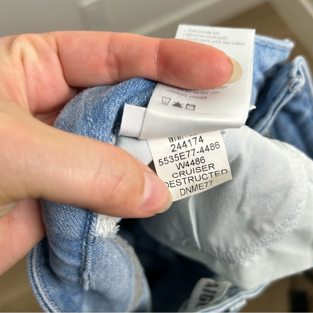 PAIGE High Rise Sarah Slim Crop Jean in Cruiser Destructed 28 - Picture 15 of 15